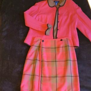 Warm pink and brown dress suit